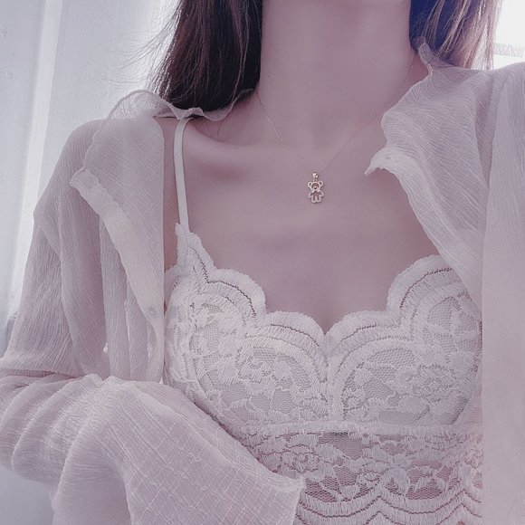 NEW 14K Gold Plated Diamond Bear Necklace a - Picture 3 of 10